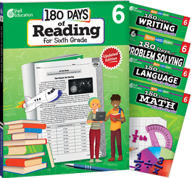 180 Days™: Reading, Math, Problem Solving, Writing, & Language for Grade 6: 5-Book Set