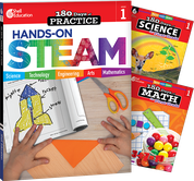 180 Days™: STEAM, Science, & Math Grade 1: 3-Book Set