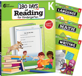 180 Days™: Reading, Math, Writing, & Language for Grade K: 4-Book Set