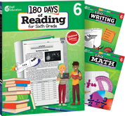 180 Days™: Reading, Writing and Math for Grade 6: 3-Book Set