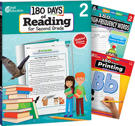 180 Days™: Reading, High-Frequency Words, & Printing Grade 2: 3-Book Set