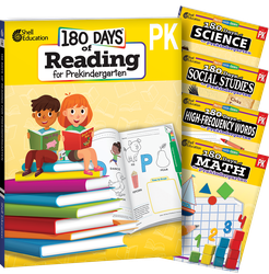 180 Days™: Reading, Math, High-Frequency Words Social Studies, and Science for Pre K 5- Book Set