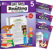 180 Days™: Reading, Math, Writing, & Language for Grade 5: 4-Book Set