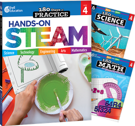 180 Days™: STEAM, Science, & Math Grade 4: 3-Book Set