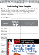 Alexander and the Terrible, Horrible: Post-Reading Activities