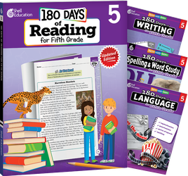 180 Days™: Reading 2nd Ed, Writing, Spelling, & Language Grade 5: 4-Book Set